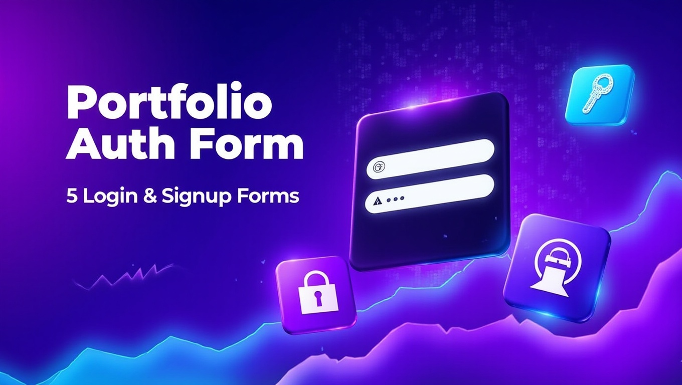 Portfolio Auth UI Pack – 5 Unique Login & Signup Designs